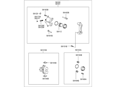 Hyundai 58130-3D800 Brake Assembly-Front,RH