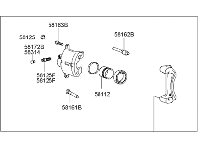 2002 Hyundai Sonata Brake Caliper - 58190-38A00