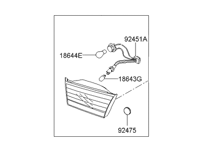 Hyundai 92403-0A500 Lamp Assembly-Rear Combination Inside,LH