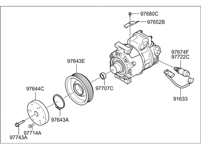 2010 Hyundai Equus A/C Compressor - 97701-3M100