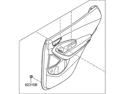 Hyundai 83307-B8071-UVF Panel Assembly-Rear Door Trim,LH
