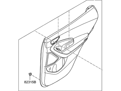 Hyundai 83307-B8080-UVF Panel Assembly-Rear Door Trim,LH