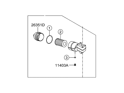 2013 Hyundai Genesis Oil Filter - 26310-3F400