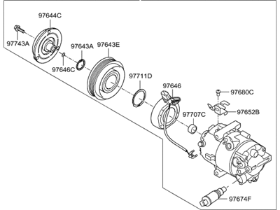 2020 Hyundai Elantra A/C Compressor - 97701-G3300