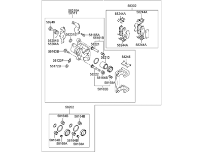 2005 Hyundai Tiburon Brake Caliper - 58210-2D320