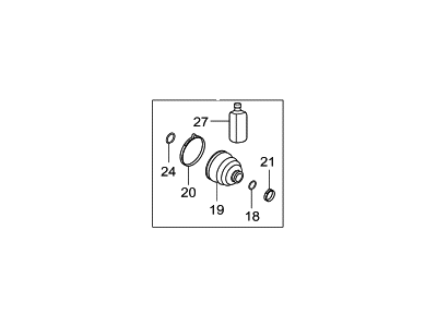 Hyundai 49543-1R001 Boot Kit-Front Axle Differential Side LH