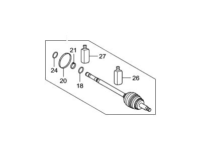 Hyundai 49526-1R001 Joint & Shaft Kit-Front Axle W