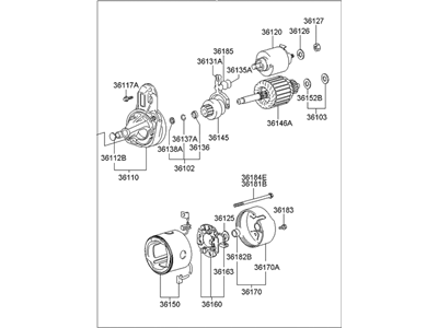 1985 Hyundai Excel Starter Motor - 36100-11150