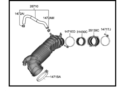 Hyundai Kona N Air Intake Coupling - 28130-I3100