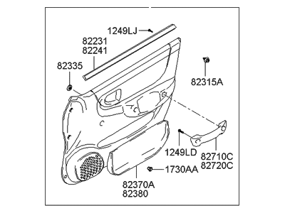 Hyundai 82302-25020-LU Panel Complete-Front Door Trim,RH