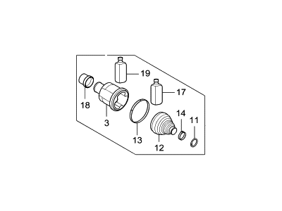 Hyundai 49536-D2100 Joint Kit-Front Axle Differential Side LH