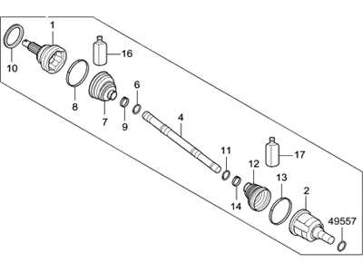 Hyundai 49501-D2100 Shaft Assembly-Drive,RH