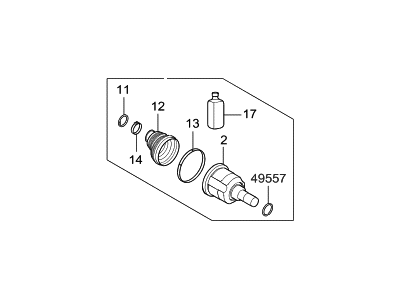 Hyundai 49535-D2100 Joint Kit-Front Axle Differential Side RH