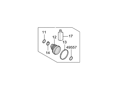 Hyundai 49542-D2101 Boot Kit-Front Axle Differential Side RH