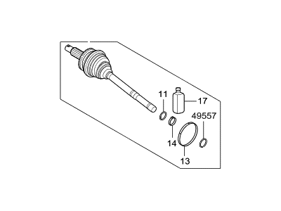 Hyundai 49525-D2100 Joint & Shaft Kit-Front Axle W