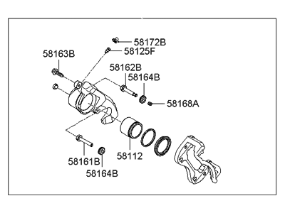 Hyundai 58180-3LA00 CALIPER Kit-Front Brake,LH