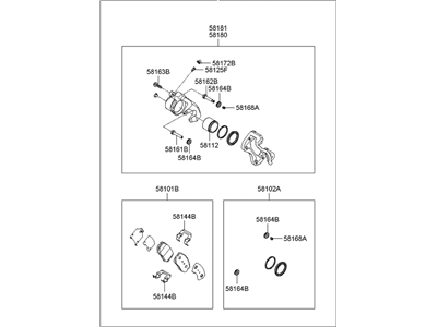 Hyundai 58110-3L000 Brake Assembly-Front,LH