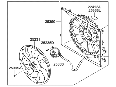 2012 Hyundai Genesis Fan Motor - 25380-3M250