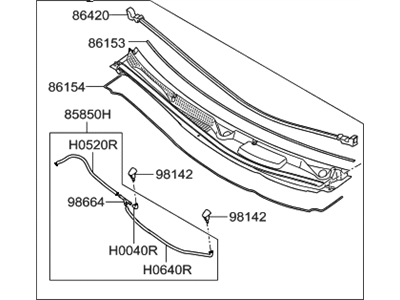 Hyundai 86150-2M000 Cover Assembly-Cowl Top