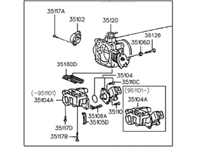 1993 Hyundai Sonata Throttle Body - 35100-35401