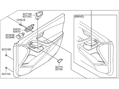 Hyundai 82305-3X051-RY Panel Assembly-Front Door Trim,LH