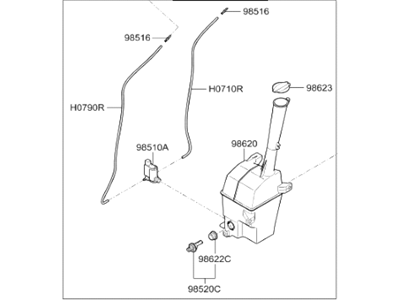 Hyundai 98610-4Z010 Reservoir & Pump Assembly-Washer