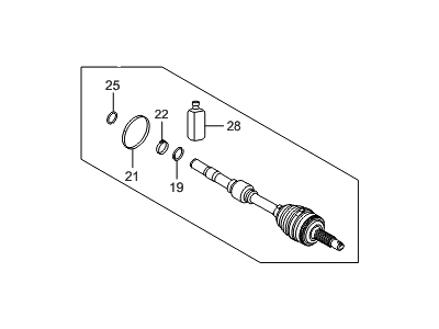 Hyundai 49591-2V3A5 Joint & Shaft Kit-Front Axle W