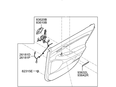 Hyundai 83307-D2500-NNB Panel Assembly-Rear Door Trim,LH