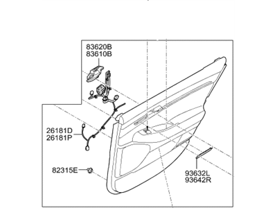 Hyundai 83307-D2510-RG4 Panel Assembly-Rear Door Trim,LH