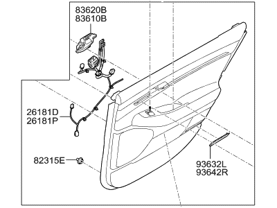 Hyundai 83308-D2500-NNB Panel Assembly-Rear Door Trim,RH