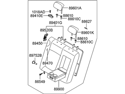 Hyundai 89400-0A850-FZL Back Assembly-Rear Seat RH