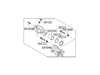 Hyundai 58311-2SA00 Caliper Kit-Rear Brake,RH