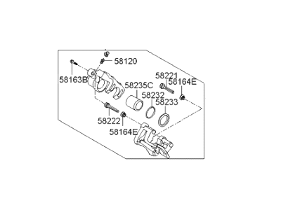 Hyundai 58310-2SA00 Caliper Kit-Rear Brake,LH