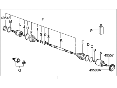 Hyundai Accent Drive Shaft - 49500-25212