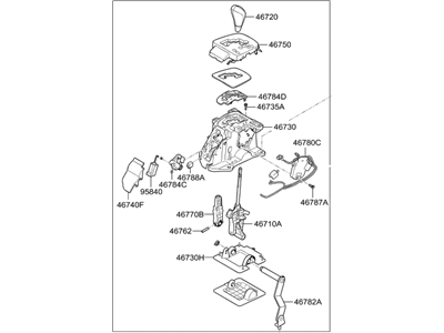 Hyundai 46700-2M150-9P Lever Assembly-Automatic Transmission