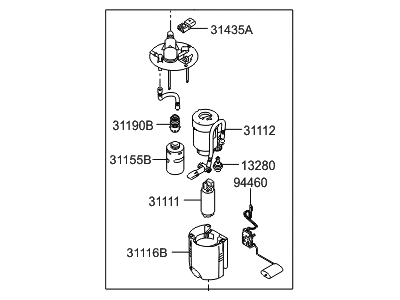 Hyundai 31110-1W500 Complete-Fuel Pump