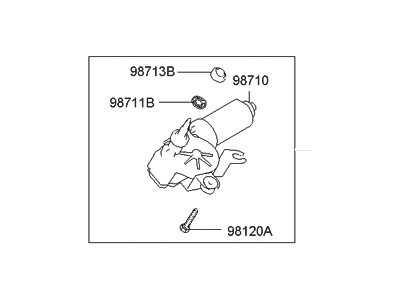 Hyundai 98700-25050 Rear Wiper Motor & Linkage Assembly