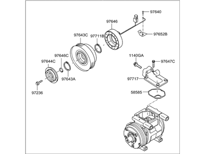 2008 Hyundai Tucson A/C Compressor - 97701-2E000