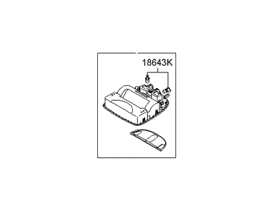 Hyundai 92800-2B500-J9 Overhead Console Lamp Assembly