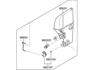 Hyundai 98610-D2000 Reservoir & Pump Assembly-Washer