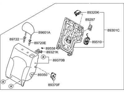 Hyundai 89301-2S110-T5P Back Assembly-Rear Seat LH