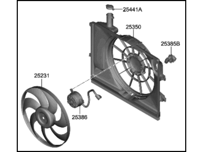 2022 Hyundai Kona Cooling Fan Assembly - 25380-J9850