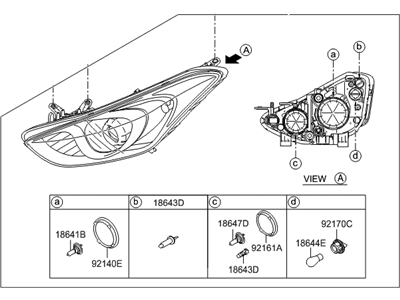 Hyundai 92102-A5050 Headlamp Assembly, Right