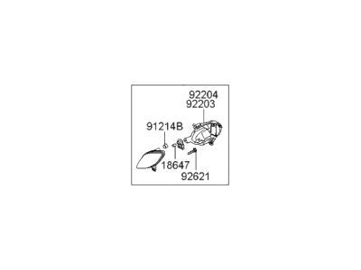 Hyundai 92202-2M000 Front Passenger Side Fog Light Assembly