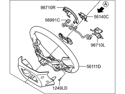 Hyundai 56110-3V040-RVD Steering Wheel Assembly