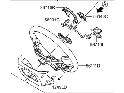 2016 Hyundai Azera Steering Wheel - 56110-3V070-RVD