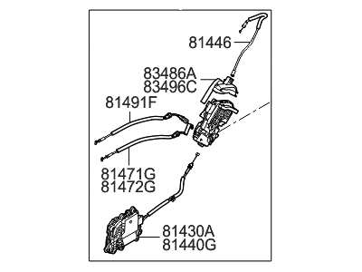 Hyundai Genesis Door Latch Assembly - 81420-B1010