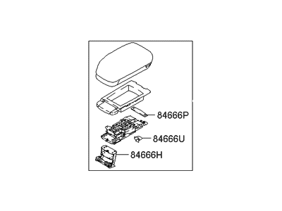 2004 Hyundai Tucson Armrest - 84660-2E000-QG