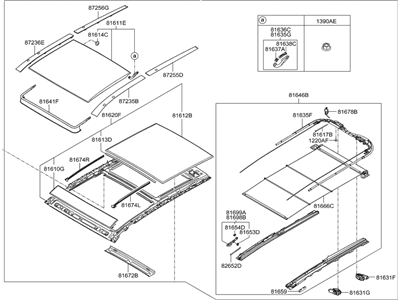 Hyundai 81600-B8110-VYN Panorama Roof Assembly