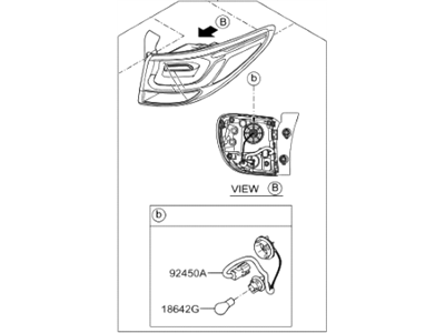 Hyundai 92401-B8530 Lamp Assembly-Rear Combination,LH